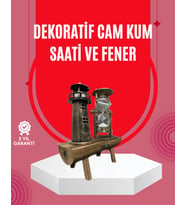 Ahşap Gövdeli Deniz Feneri Formlu Kum Saati - 15x20 Cm Masa Dekoru