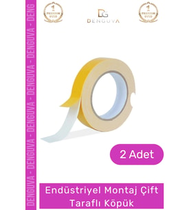 #KöpükBant Çift Taraflı Güçlü Yapışkanlı Sabitleyici Endüstriyel Montaj Köpük Bant 10mt - 2 Adet