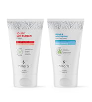 Hillora Güneş Kremi 50 SPF + Hillora Onarıcı ve Nemlendirici Yüz Bakım Kremi Set