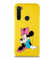 Xiaomi Redmi Note 8 Soft Premier Kapak Minnie Mouse-E Tasarımlı Silikon Kılıf - Sarı (Şeffaf)