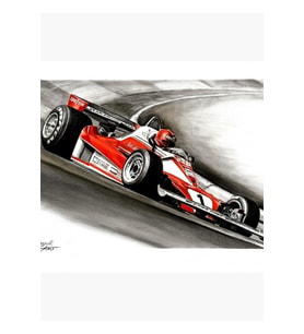 Niki Lauda. Ferrari 312t2. Nürburgring 1976 Tablo Ahşap Poster Dekoratif