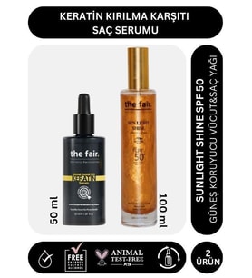 the fair. Keratin Kırılma Karşıtı Saç Serum 50 ml ve Shine SPF 50 Güneş Koruyucu Saç Yağı 100 ml