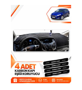 FORD FOCUS 3 (2011-2016) Uyumlu Ön Torpido Koruma Kılıfı Halısı - Siyah