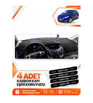 FORD FOCUS 3 (2011-2016) Uyumlu Ön Torpido Koruma Kılıfı Halısı - Siyah