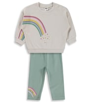 Civil Baby Gökkuşağı Baskılı 6-18 Ay Takım - Bej (Taş)