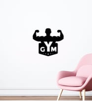 BK Home GYM Tasarımlı Ahşap Duvar Süsü-22 (Siyah)