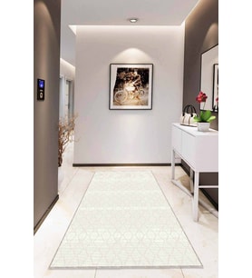 Kemik Sade Desensiz Kaymaz Tabanlı Dekoratif Halı RV194 - 100 x 160 cm