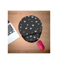 Minik Siyah ve Beyaz Kalpler Bilek Destekli Mouse Pad
