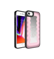 Apple iPhone 8 Plus Uyumlu Kılıf Aynalı Desenli Kamera Korumalı Parlak Zore Mirror Kapak (Açık Pudra)
