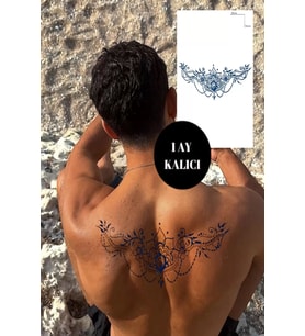 Caş Dekorasyon Çiçek Desen 12 Saat Sonra Kararan Geçici Dövme Tattoo