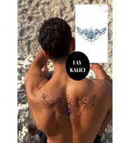 Caş Dekorasyon Çiçek Desen 12 Saat Sonra Kararan Geçici Dövme Tattoo