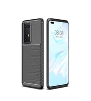 Huawei P40 Pro Kılıf Karbon Silikon Case (Siyah)