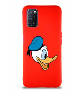 Oppo A52 Soft Premier Kapak Donald Duck-F Tasarımlı Silikon Kılıf - Kırmızı (Şeffaf)