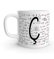 Ç Harfi Matematik Formül Tasarım Harfli Kupa Bardak