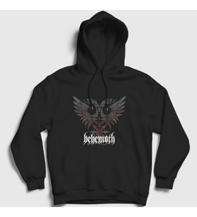 Presmono Unisex Siyah Eagle Behemoth Kapüşonlu Sweatshirt 16700tt
