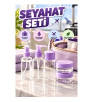 5’li Seyahat Bakım Şişesi Seti – 30 ml Şeffaf Şişe, Sprey ve Krem Kapları