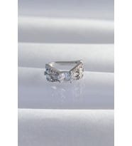 Pirinç Gümüş Renk Zirkon Taş Kaplama Earcuff Küpe - TJ-BKP9336