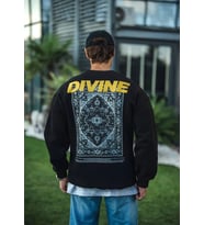 Erkek 3 iplik pamuklu Kışlık Bisiklet Yaka Baskılı SweatShirt - Siyah