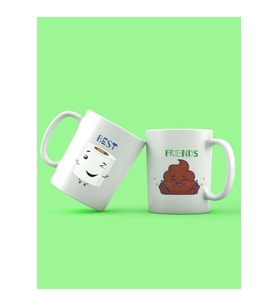 Best Friends Tuvalet Kağıtlı Tasarım 2'li Kupa Seti