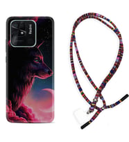 Xiaomi Poco X3 Pro M4 Pro X4 Pro C40 10C Kılıf Boyun Asklı Rasta Silikon Wolf and Moon 1380