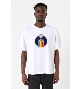 Star Trek Discovery Retro Ship Beyaz Erkek Oversize Tshirt