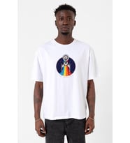 Star Trek Discovery Retro Ship Beyaz Erkek Oversize Tshirt