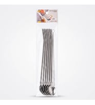6'lı Kaşıklı Pipet Seti - Metal - Pipet Temizleme Fırçası