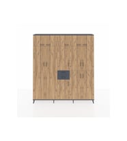 Arges Dolap 10 Raflı 2 Çekmeceli 3 Askılı 220x30x243 Antrasit-Çam/Antrasit