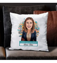 Kişiye Özel Hediye Karikatürlü En İyi Kadın Sosyal Medya Yöneticisi Yastık