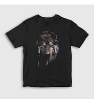 Presmono Unisex Çocuk Siyah Indian Wolf Kurt T-Shirt 307069tt