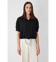 On Fashion GÖMLEK KISA KOL ALTI LASTİKLİ (Siyah)