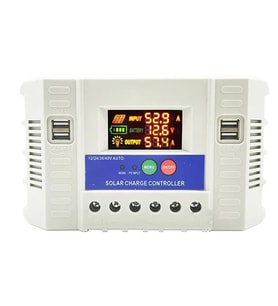Powermaster PM-50A 12V-24V-36V-48V 50 Amper 4 USB'li Dijital Otomatik Solar Şarj Regülatörü