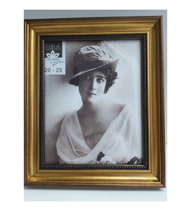 Ahşap Vintage Eskitme Çerçeve 20x25cm İster Yatay İster Dikey Kullanım Gold First Quality , Ayaklı Arka Kısmı Komple Siyah Kadife Kaplı Ahşap Dokulu Resimlik