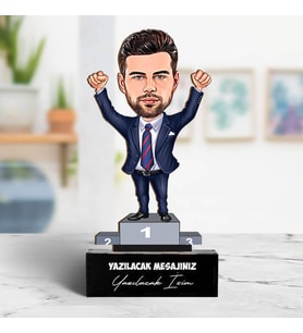 Kişiye Özel Bir Numaralı Erkek Karikatürlü Biblo