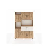 Arges Dolap 8 Raflı 2 Çekmeceli 6 Kapaklı 132x30x195 Çam-Çam/Aytaşı