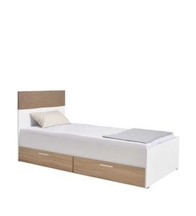 Base Tek Kişilik 2 Çekmeceli Karyola - İtalyan Meşe-Mat Beyaz 110x105x204 (GxYxD)