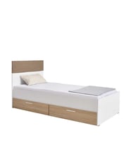 Base Tek Kişilik 2 Çekmeceli Karyola - İtalyan Meşe-Mat Beyaz 110x105x204 (GxYxD)