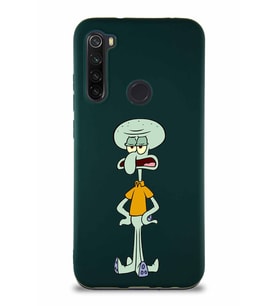 Xiaomi Redmi Note 8 Soft Premier Kapak Squidward Dokunaç Tasarımlı Silikon Kılıf - Yeşil (Şeffaf)