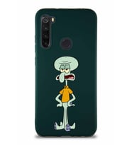 Xiaomi Redmi Note 8 Soft Premier Kapak Squidward Dokunaç Tasarımlı Silikon Kılıf - Yeşil (Şeffaf)