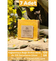 #sabun %100 Doğal Güzel Kokulu El Yüz Saç Cilt Vücut Orijinal Kükürt Sabunu 120g - 7 Adet