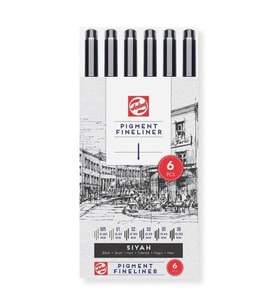 TALENS RT90480962 PİGMENT FINELINER ÇİZİM KALEMİ 6'LI SET SİYAH