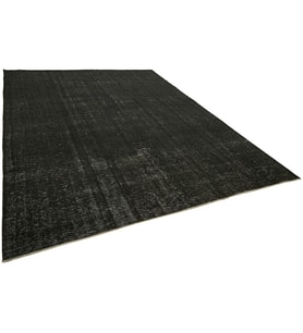Gri Halı El Dokuma Modern Stil Salon Halısı Melanje Yüzeyli Eskitme Vintage Pamuk Yün Karışımı