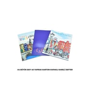 Çınar Defter Dikişli Karton Kapak Kareli 40 Yaprak Haritametod 12 Li Paket (Karışık)