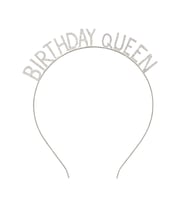 Taşlı Taç Birthday Queen - Gümüş