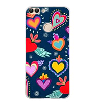 PrintiFy Huawei P Smart ile Uyumlu Retro Color 3  Kamera Korumalı Şeffaf  Kılıf