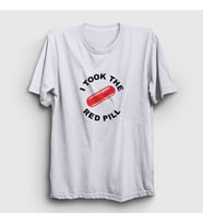 Presmono Unisex Beyaz I Took The Red Pill Ideology T-Shirt 447920tt (Beyaz)