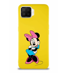 Oppo A73 Soft Premier Kapak Minnie Mouse-D Tasarımlı Silikon Kılıf - Sarı (Şeffaf)