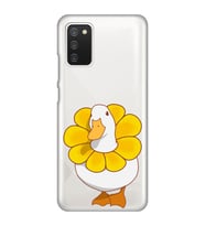 Samsung Galaxy A02S Uyumlu Tatlı Ördek Desenli Şeffaf Telefon Kılıfı