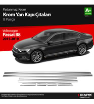 VW Passat B8 Krom Yan Kapı Çıtası 8 Parça 2015-2019