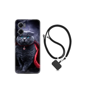 Xiaomi Redmi Note 11e Kılıf Ipli Boyun Askılı Desenli Silikon Super Cat 1666